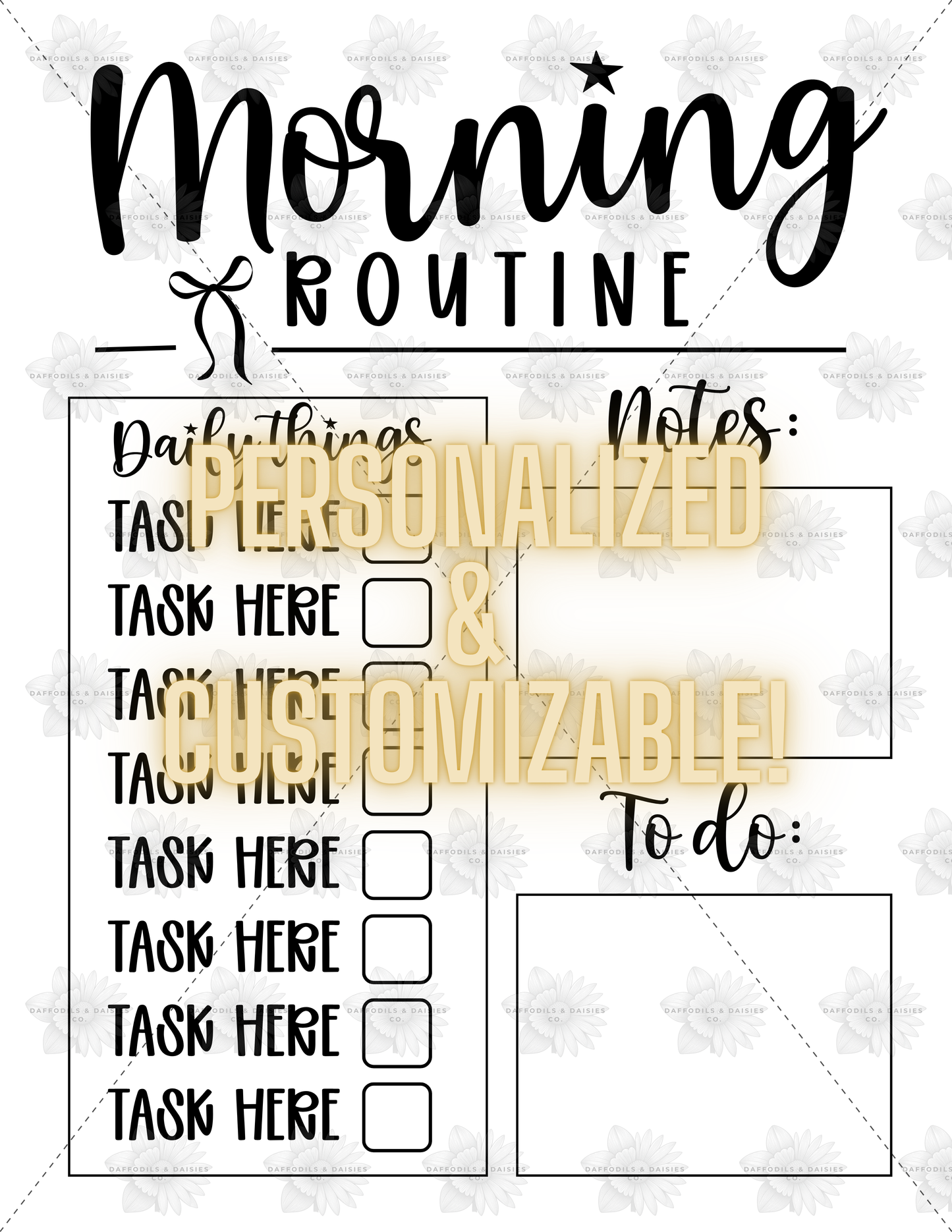 Editable Morning Routine Chart