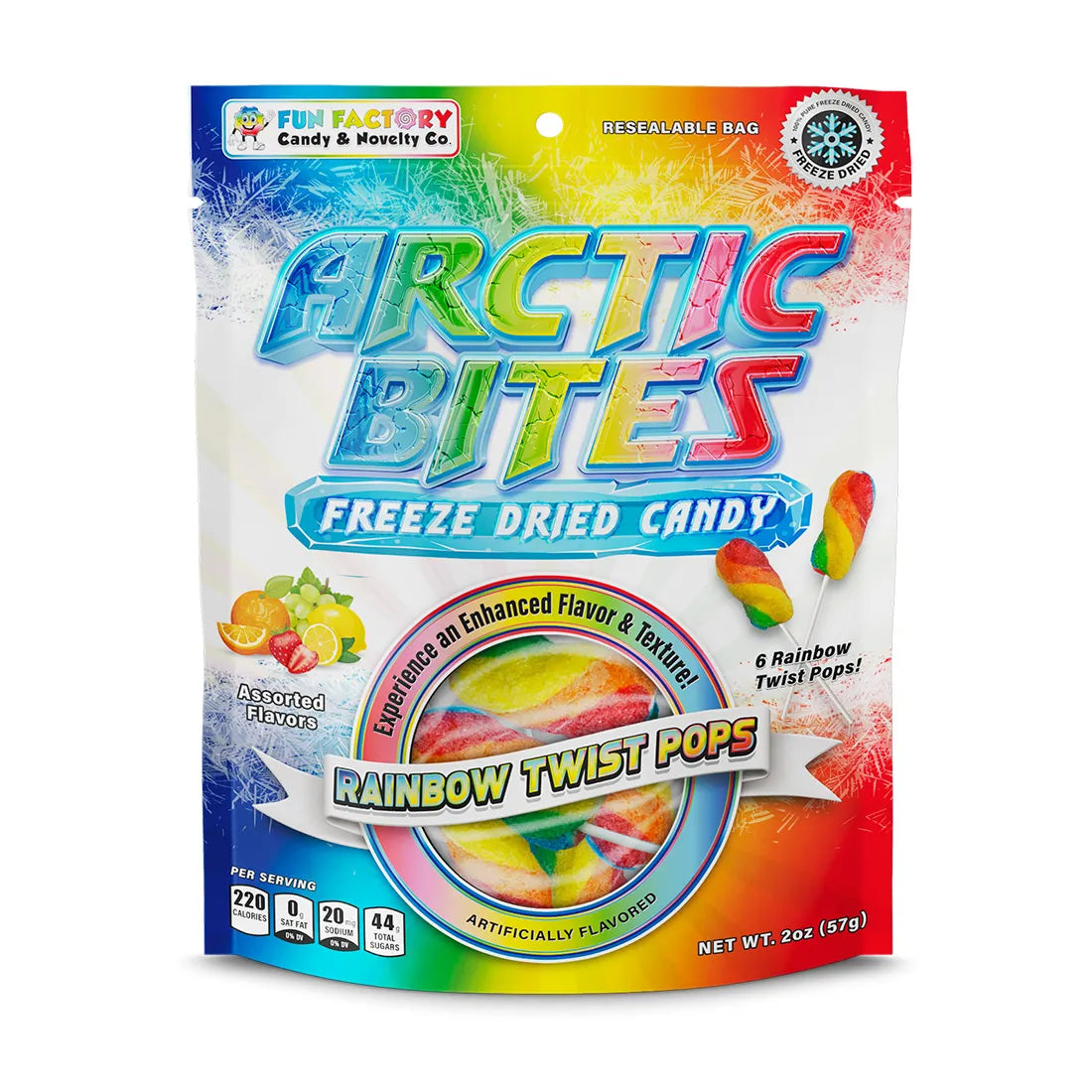 Rainbow Twist Pops - Freeze Dried Candy