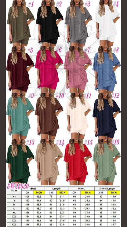 Women’s Casual T-shirt and biker shorts set