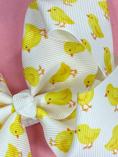 Easter Chicks Grosgrain Hair Bow
