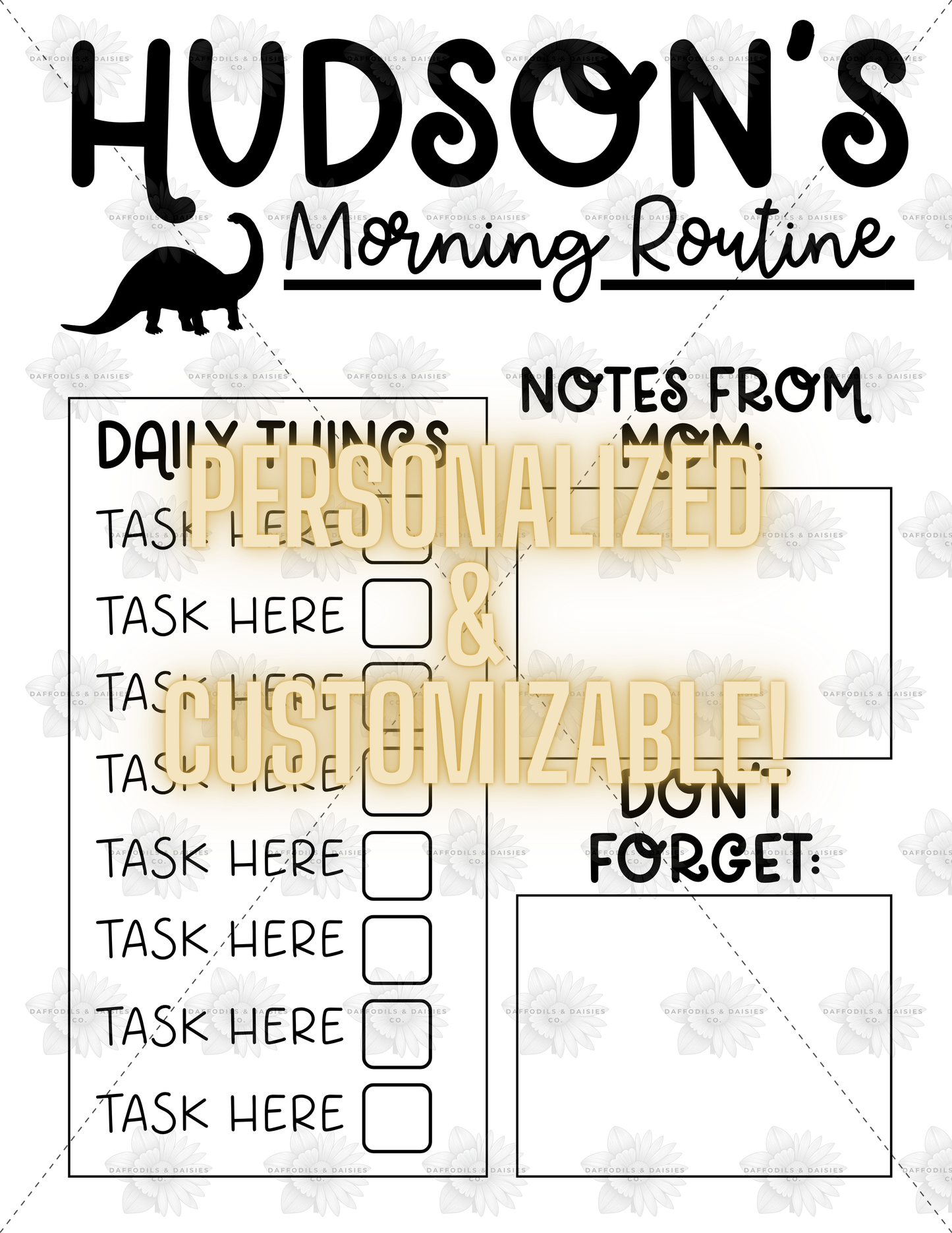 Personalized Morning Routine Chart (Boy Version)