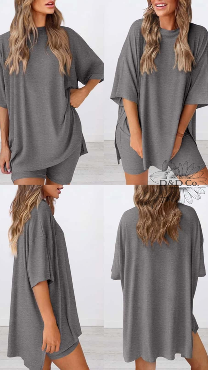 Women’s Casual T-shirt and biker shorts set