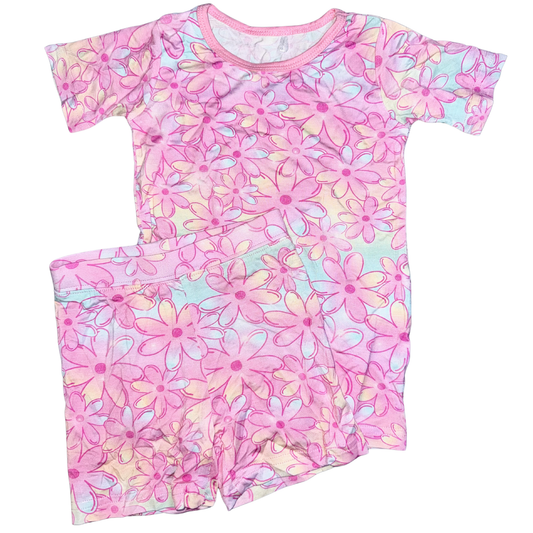 Pink Daisy Dream Bamboo Short Set | 2–3Y
