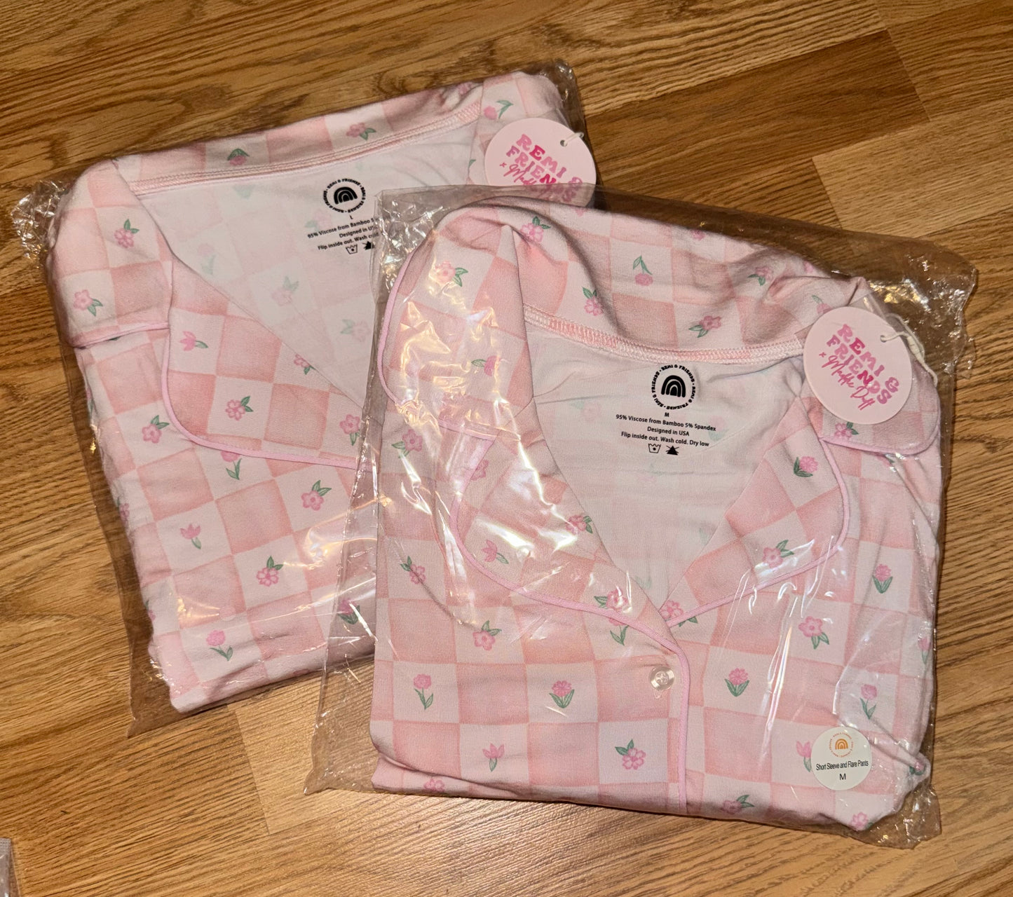 Blush Bloom Check Bamboo Lounge Set