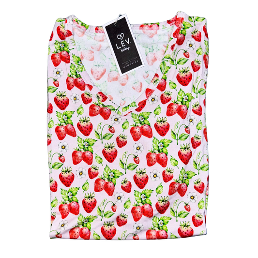 Strawberry Bamboo Tee | Medium & Large