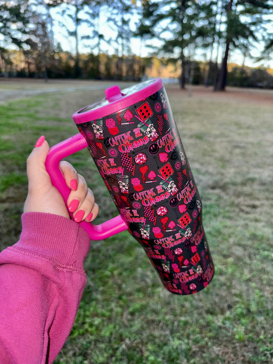 Caffeine & Chaos Tumbler