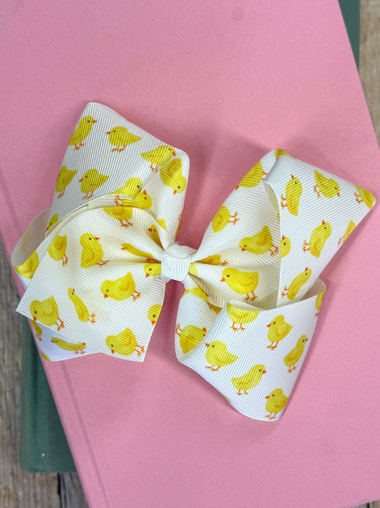 Easter Chicks Grosgrain Hair Bow