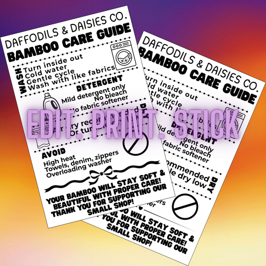 Editable Bamboo Care Guide Template | Canva Access Included