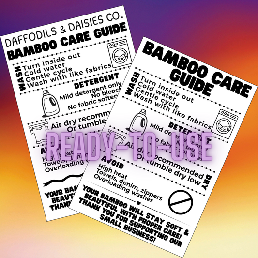 Printed Bamboo Care Guide Packs | Ready-to-Use for Your Orders