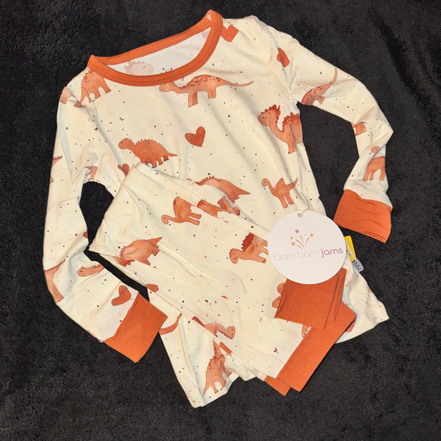 Dino Love Bamboo Two-Piece Pajamas