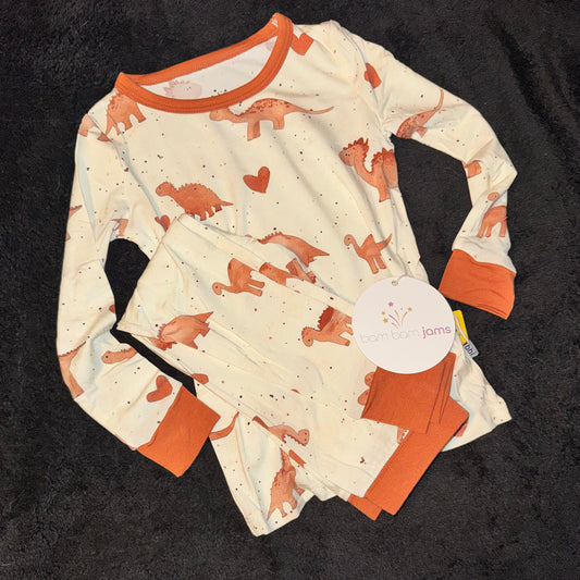 Dino Love Bamboo Two-Piece Pajamas