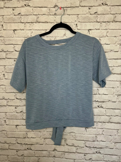 Blue Tie Front Top