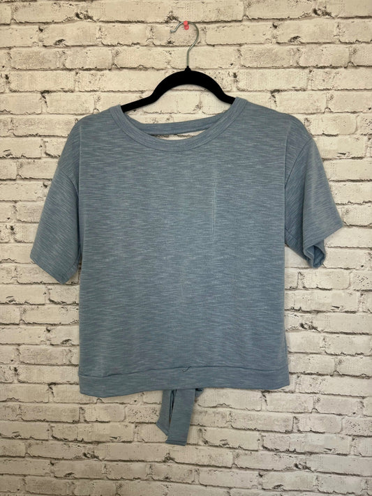 Blue Tie Front Top