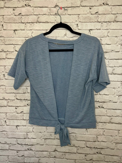 Blue Tie Front Top