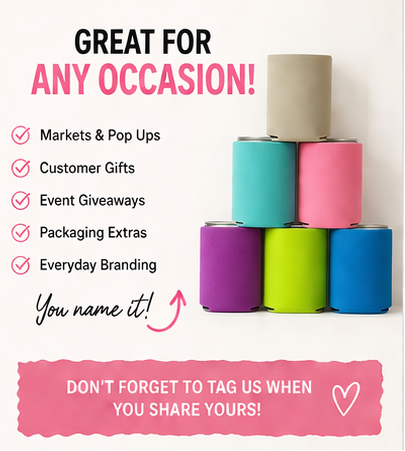 Custom Logo Koozie Packs (Standard Can) – 12, 14, or 30 Pack
