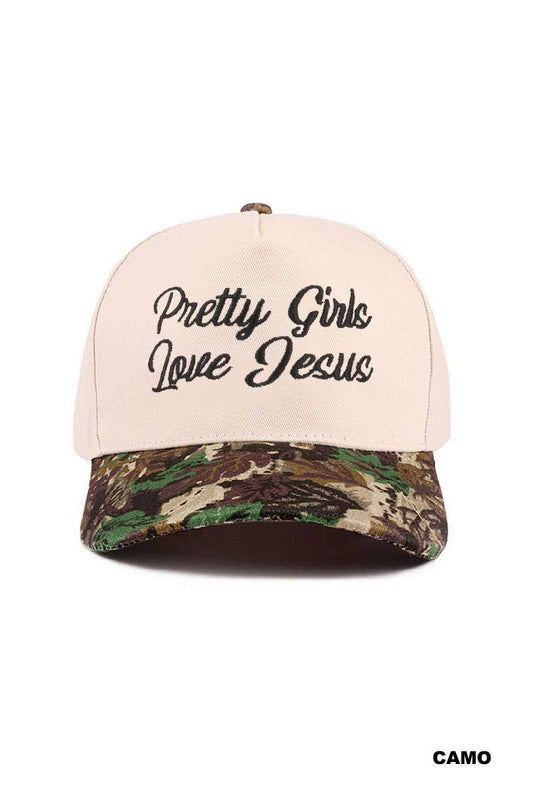 Pretty Girls Love Jesus Two Tone Cotton Hat - CAMO (preorder)